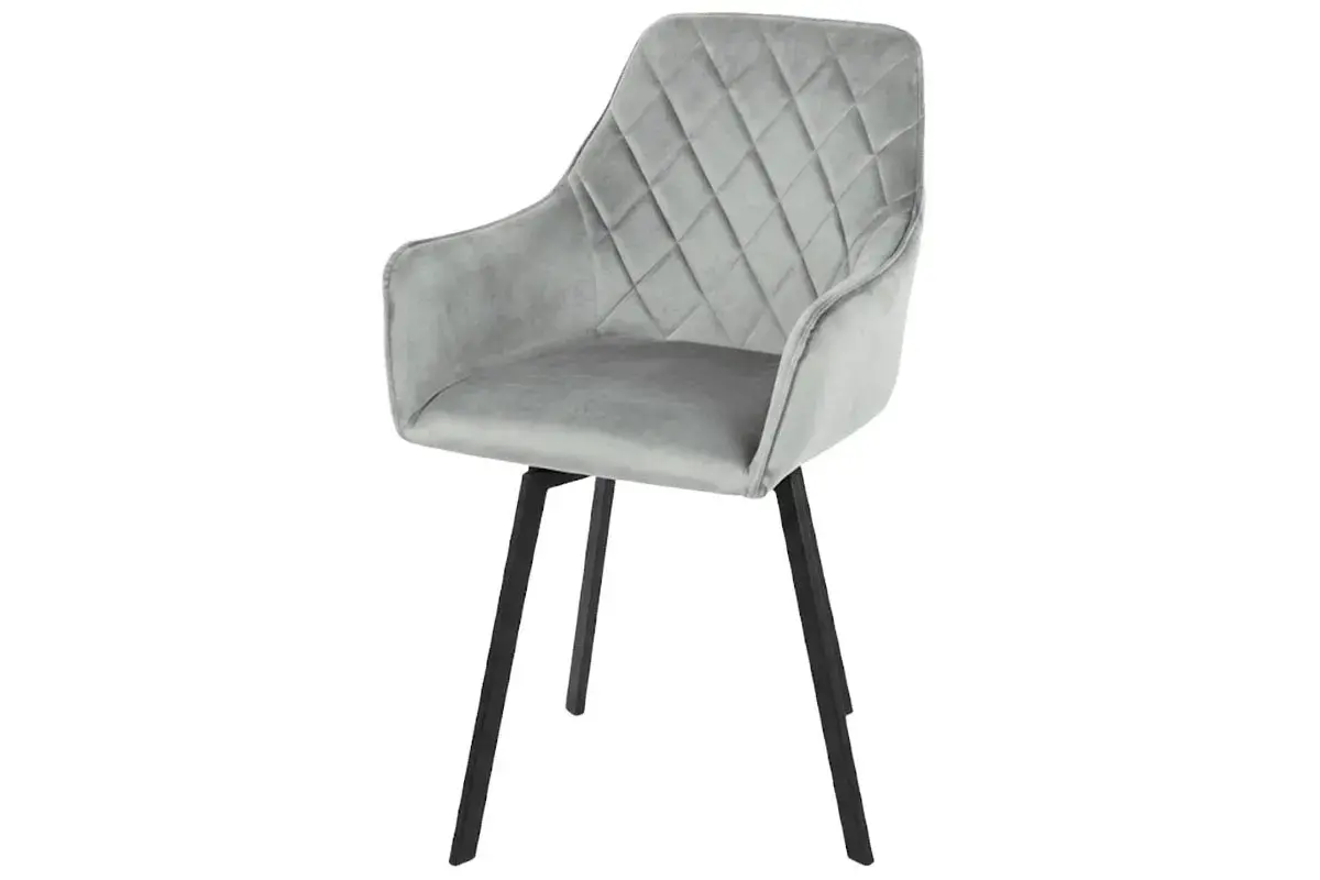 Стул поворотный Бостон (Муар черный / Велюр Dream Grey / Серый) СРП-156