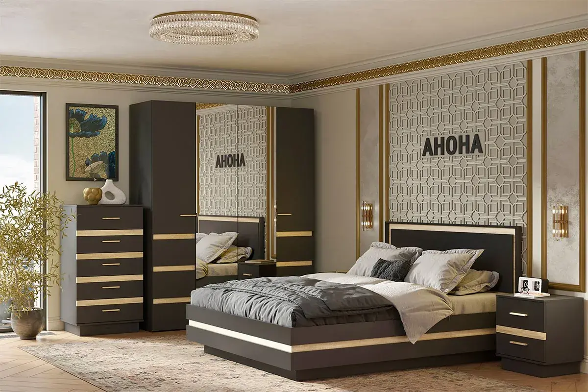 Спальня Анона (Антрацит / Дуб Сонома) фото