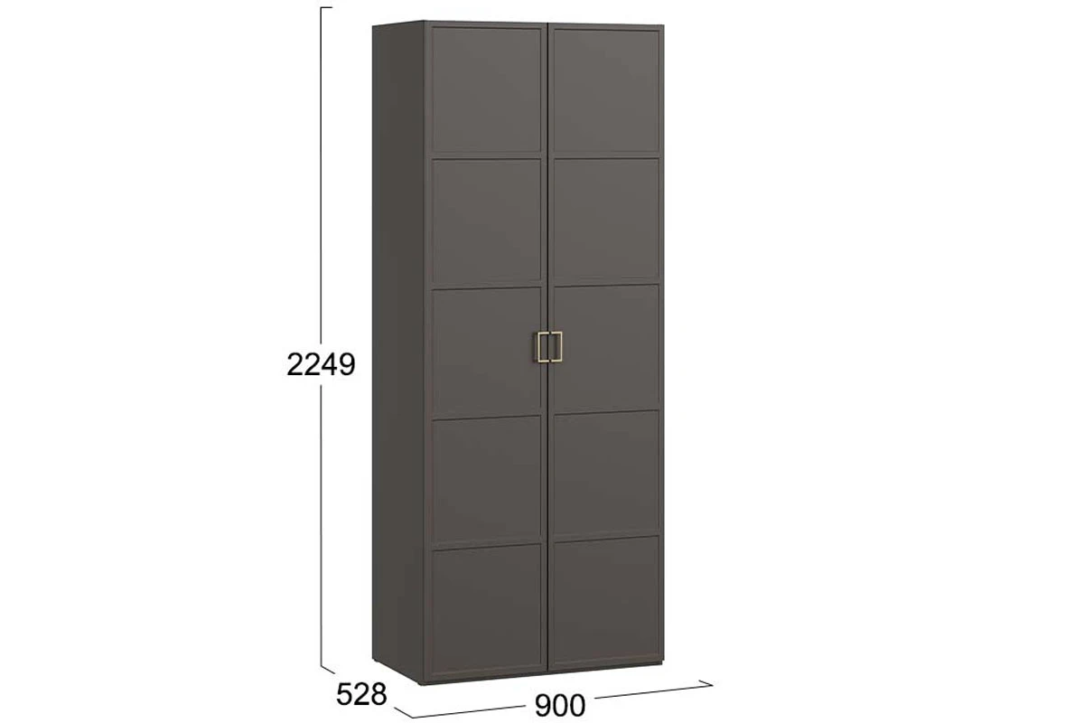 Шкаф для одежды Стелла (Серый Вулкан/Фон серый)