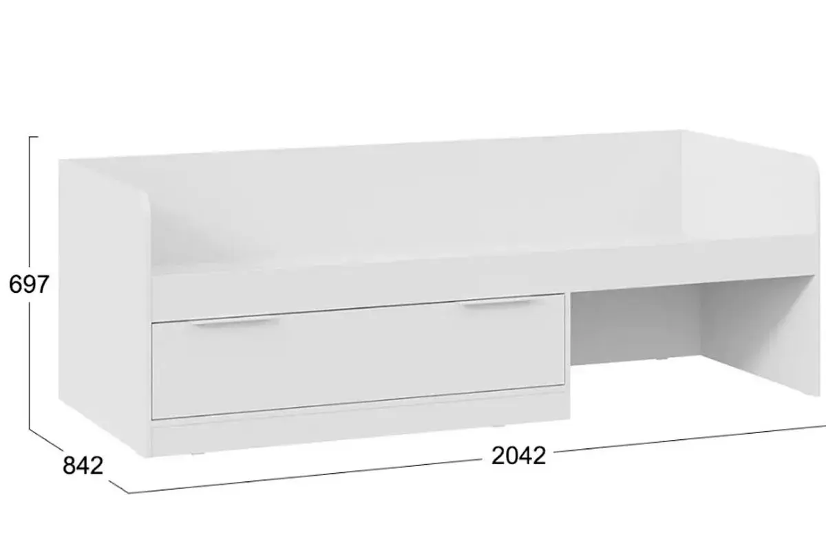 Кровать комбинированная Марли 80х200 Тип 1 (Белый)