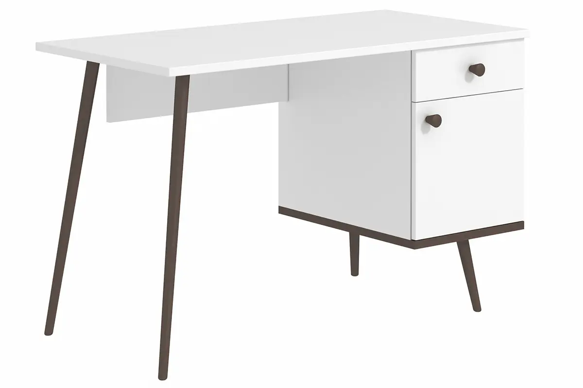 Тумба универсальная Art design-4 (Орех темный/Белый глянец)