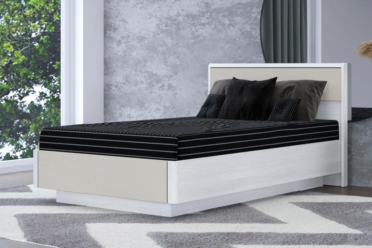 Кровать КР-4002-СЯ-КМ 140х200 (Снежный Ясень / Кашемир Матовый)