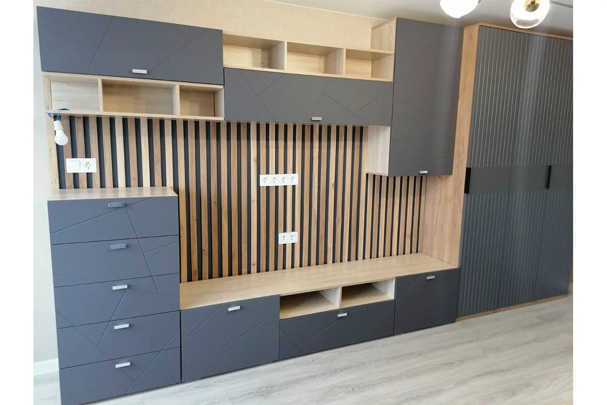 Модульная гостиная Скайлайн (Дуб Сонома Светлый/Графит)