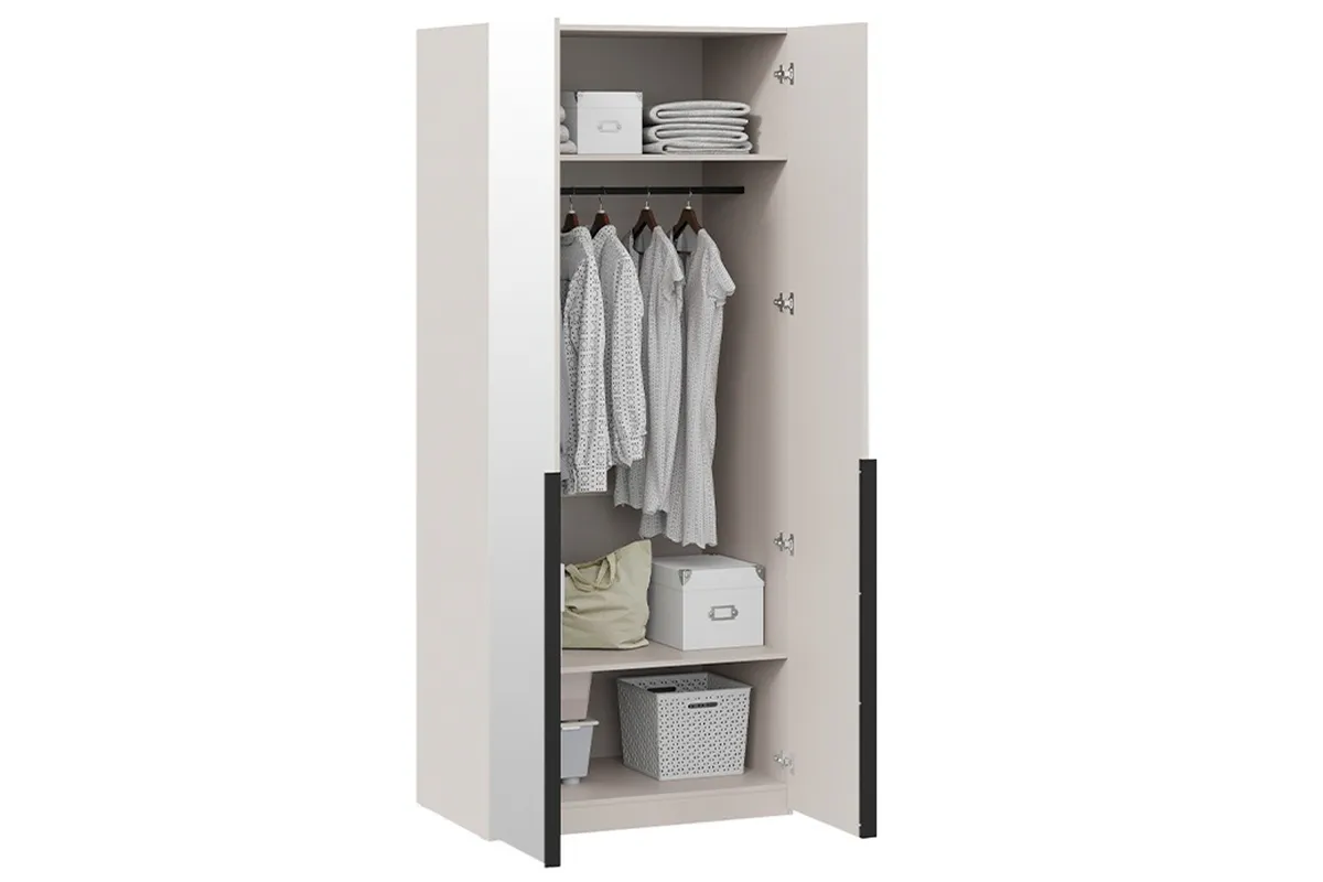 Шкаф для одежды Порто СМ-393.07.004 (580) с 2 зеркальными дверями (Кашемир матовый)