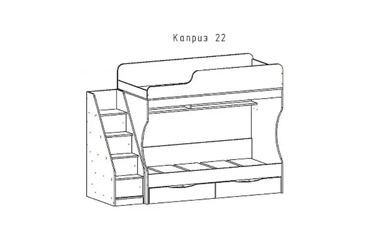 Кровать двухъярусная Каприз-22 (Анкор белый)