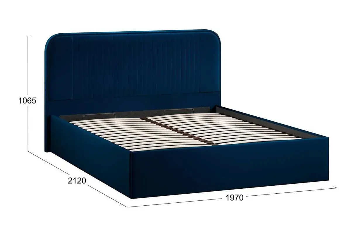 Кровать Тиффани c подъемным механизмом Тип 1 и заглушиной 180х200 (Велюр / Confetti Blue)