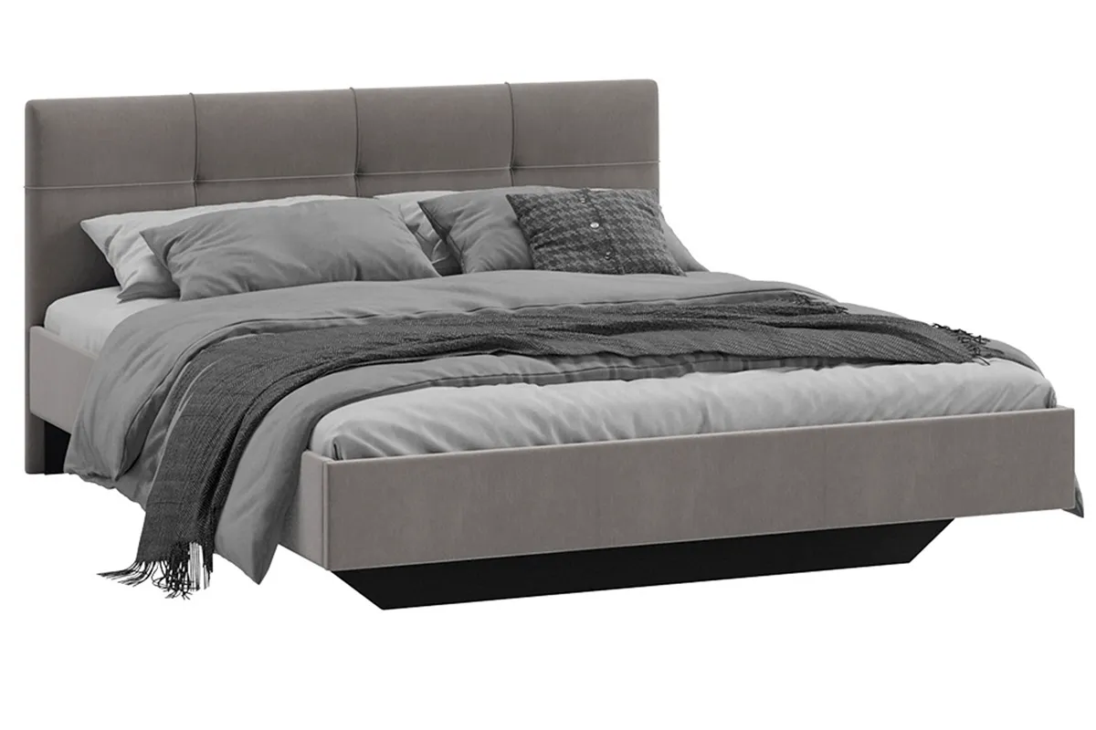 Кровать Элис с мягкой обивкой Тип 1 Исп.2 160х200 (Велюр/Мокко)
