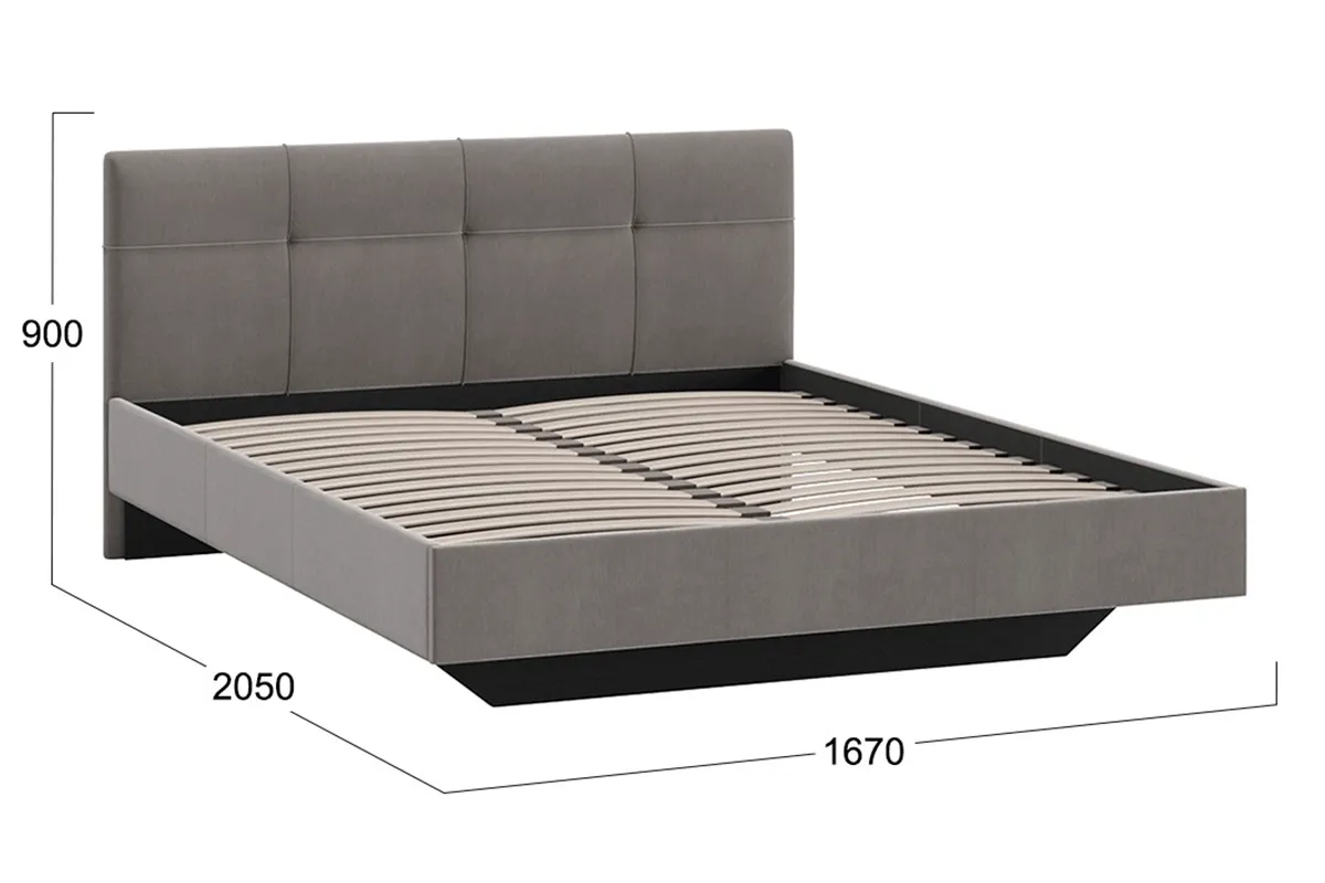 Кровать Элис с мягкой обивкой Тип 1 Исп.2 160х200 (Велюр/Мокко)