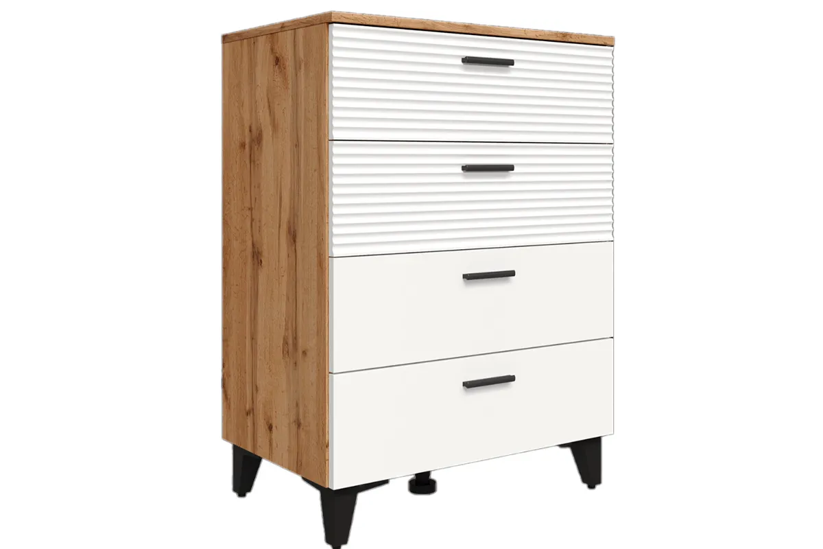 Комод узкий Белла №3 (Дуб Вотан/Тальк)