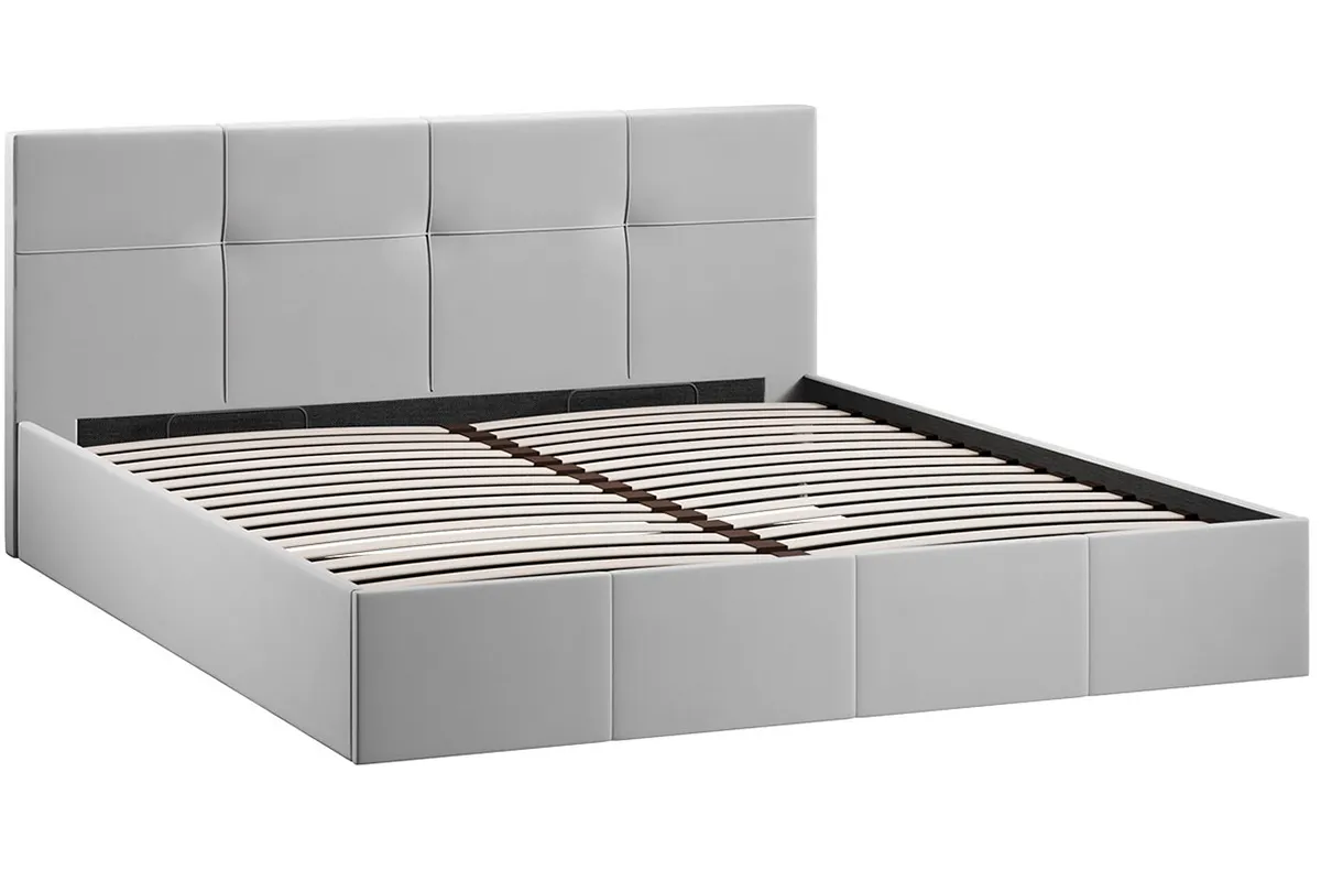 Кровать Лора с ПМ и заглушиной 180х200 (Велюр / Confetti Silver)