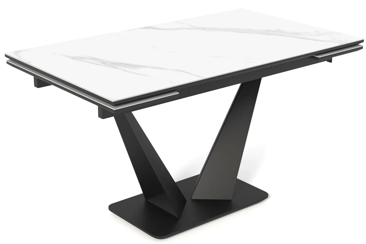 Стол обеденный Ниагара 1400(2000) (ст. №2 / Керамика 9806035 / МДФ Черный кварц / Металл черный)