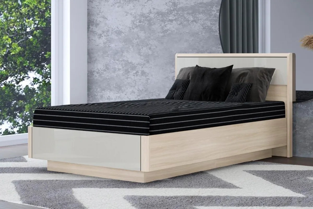 Кровать КР-4002-АС-КГ 140х200 (Ясень Асахи / Кашемир Глянцевый)