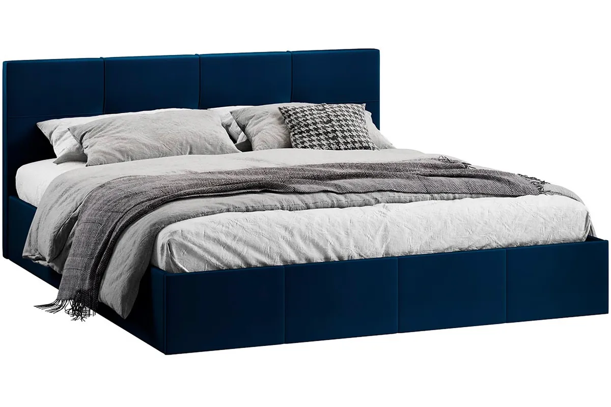 Кровать Лора с ПМ и заглушиной 180х200 (Велюр / Confetti Blue)