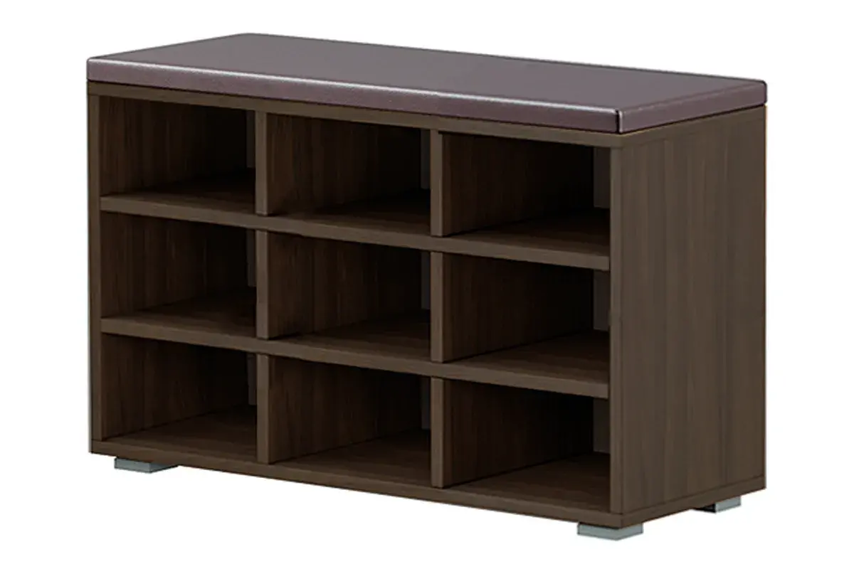 Тумба для обуви Харис Тип 4 (Дуб Венге/ Кожзам коричневый)