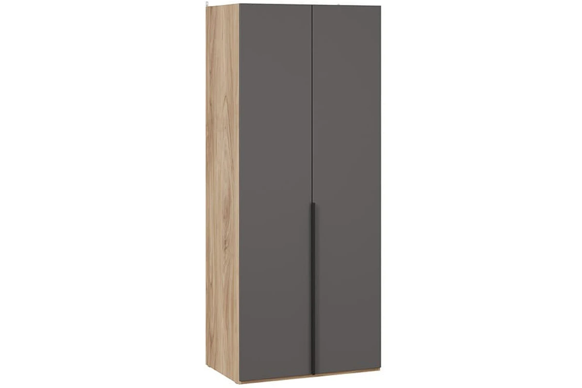 Шкаф для одежды Порто СМ-393.07.003 с 2 глухими дверями (580) (Яблоня Беллуно/Графит софт)