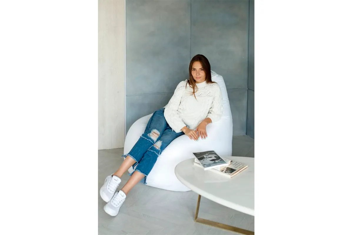 Кресло Мешок Груша (Оксфорд / Белый) XL