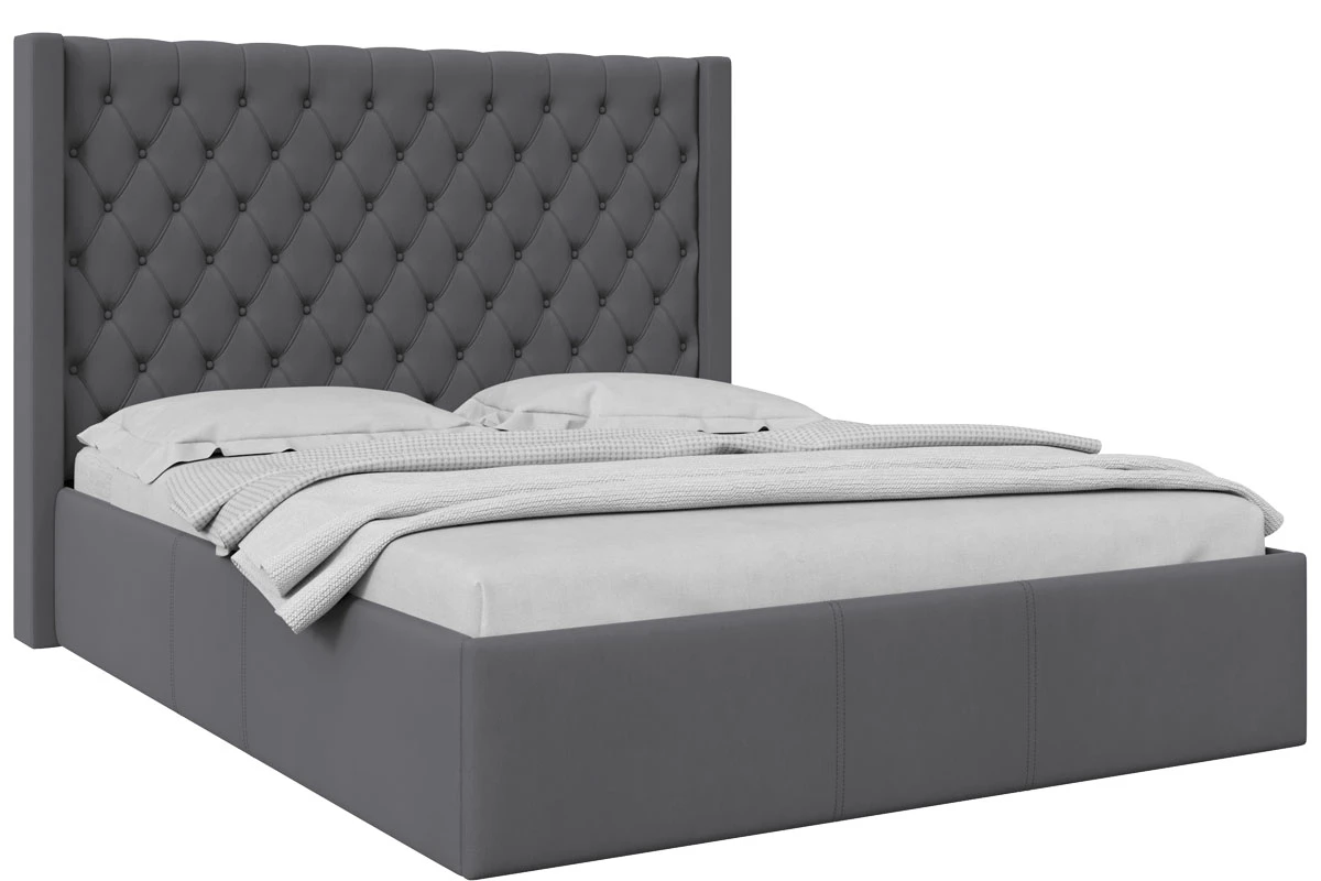 Кровать Италика с ПМ 160х200 (Ткань/Серая)