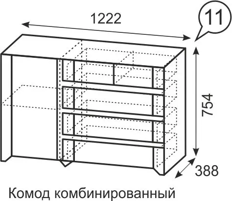 Твист 11 Комод комбинированный фото