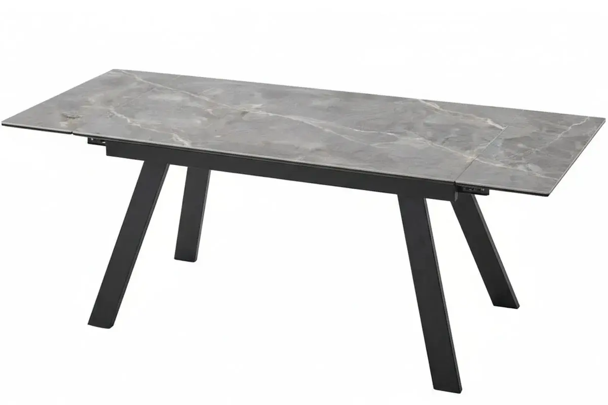 Стол обеденный Морис-2 (1400 / 1800) (ст. №2 / Керамика FNZ9206050 / МДФ черная кварц / Металл черный)