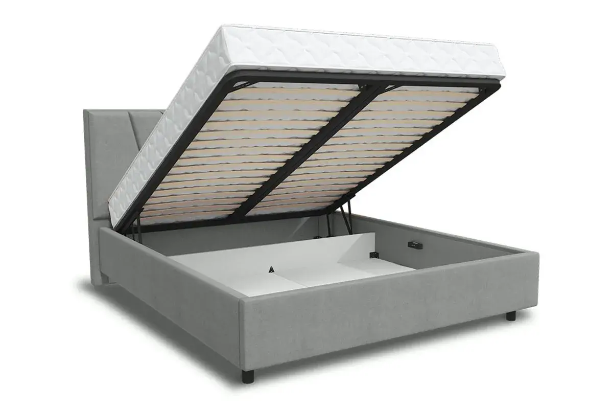 Кровать Рица-3 с ПМ 140х200  (Севен 323 / Св.сер.) 4 кат.