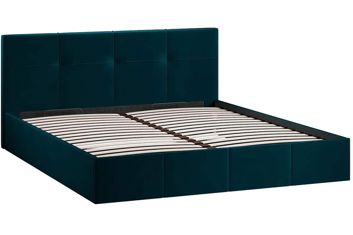 Кровать Лора с ПМ и заглушиной 180х200 (Велюр / Confetti Izumrud)
