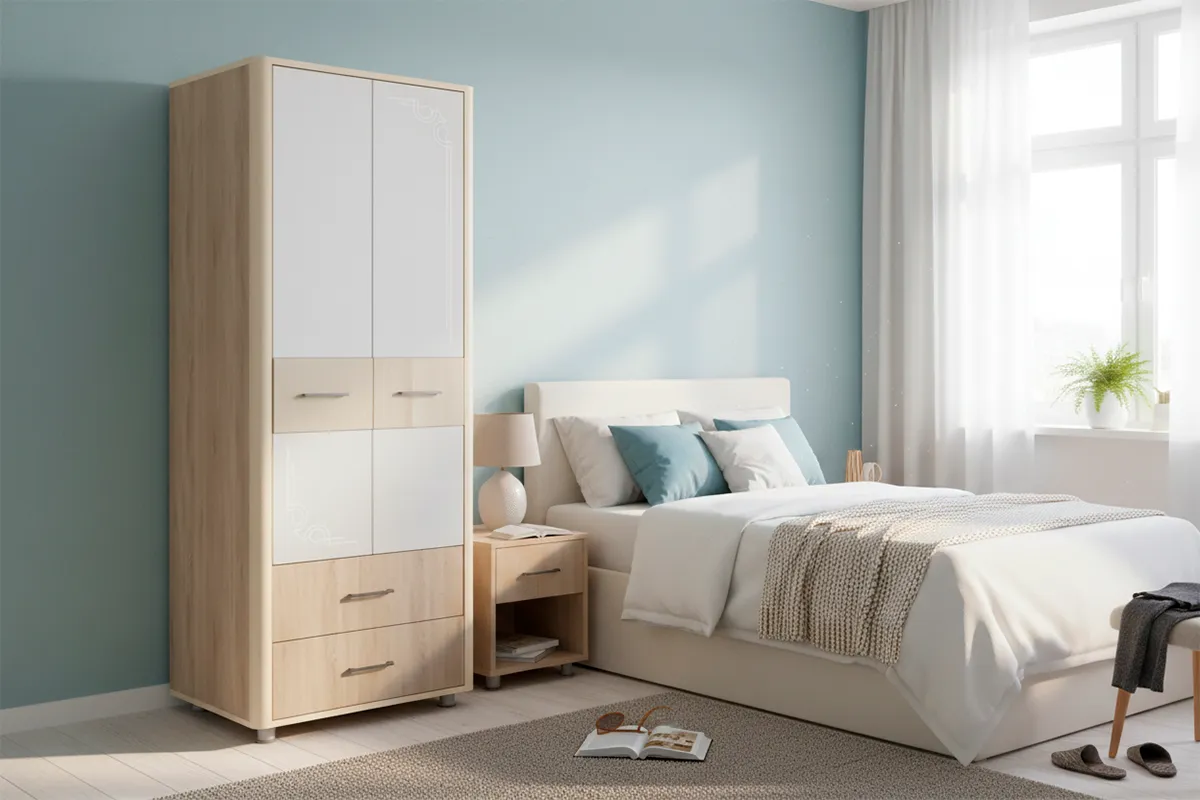 Оливия 12 шкаф 2-дверный Дуб сонома/ваниль фото