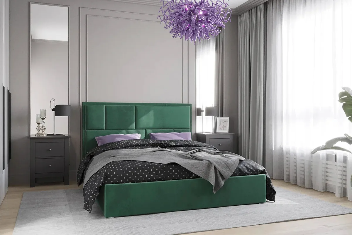 Кровать Madison с ПМ 180х200 (Велюр / Зелёный) 72306325