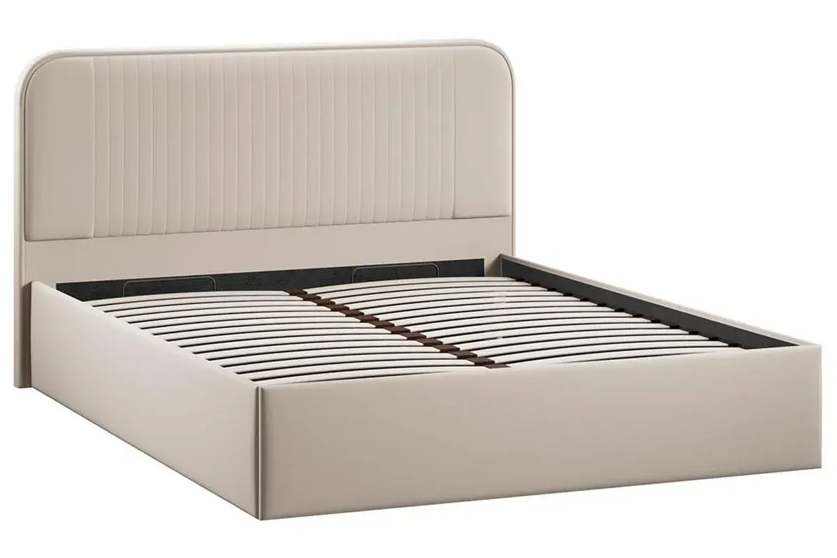 Кровать Тиффани c подъемным механизмом Тип 1 и заглушиной 180х200 (Велюр / Confetti Cream)