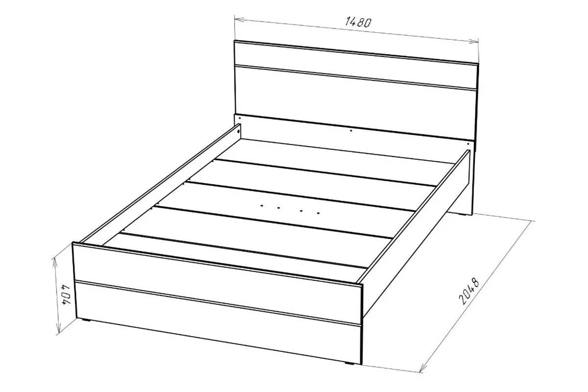 Кровать Gloss 140х200 Белый/Белый глянец (72374515)