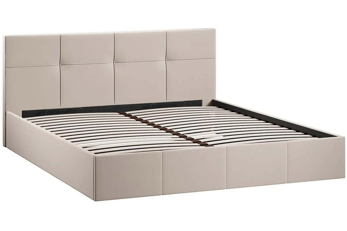 Кровать Лора с ПМ и заглушиной 180х200 (Велюр / Confetti Cream)