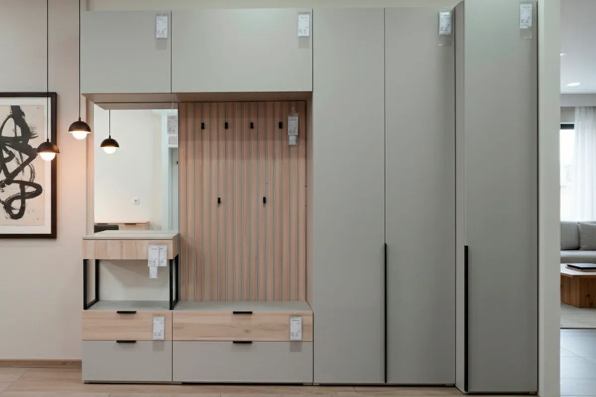 Прихожая Мария № 4 (Дымчато-серый / Дуб Мария)