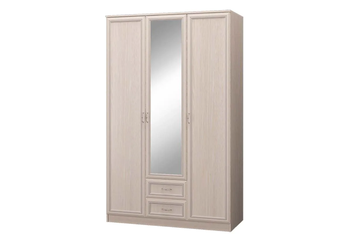 Шкаф 3-х дверный с ящиками с зеркалом Верона