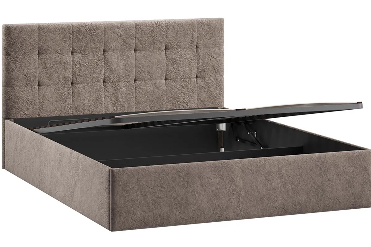 Кровать Джоли Тип 1 с ПМ 160х200 (Микровелюр / Wellmart Latte)