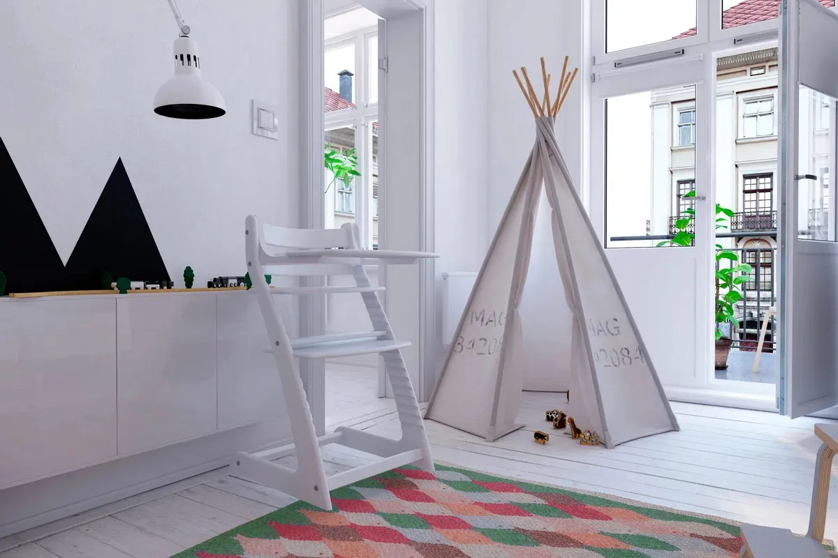 Стул детский HAPPY BABY Белый (Каркас/Сиденье/Подставка для ног/Столик/Пояс)