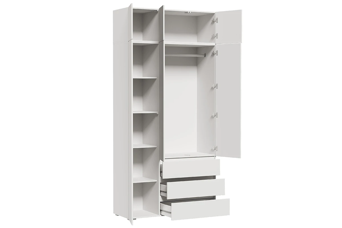 Шкаф с антресолью 3-створчатый Веста (Белый)