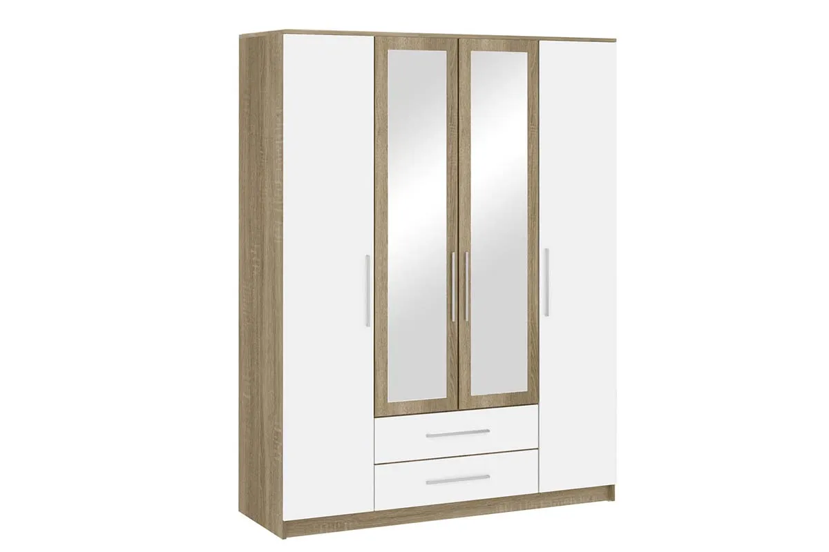 Шкаф 4-х дверный Бланка Дуб Сонома/Белый глянец (72250076)
