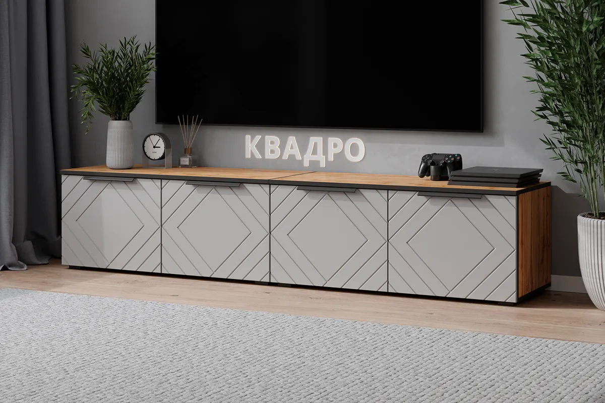Тумба ТВ Квадро №12 (Дуб вотан / Мартини)