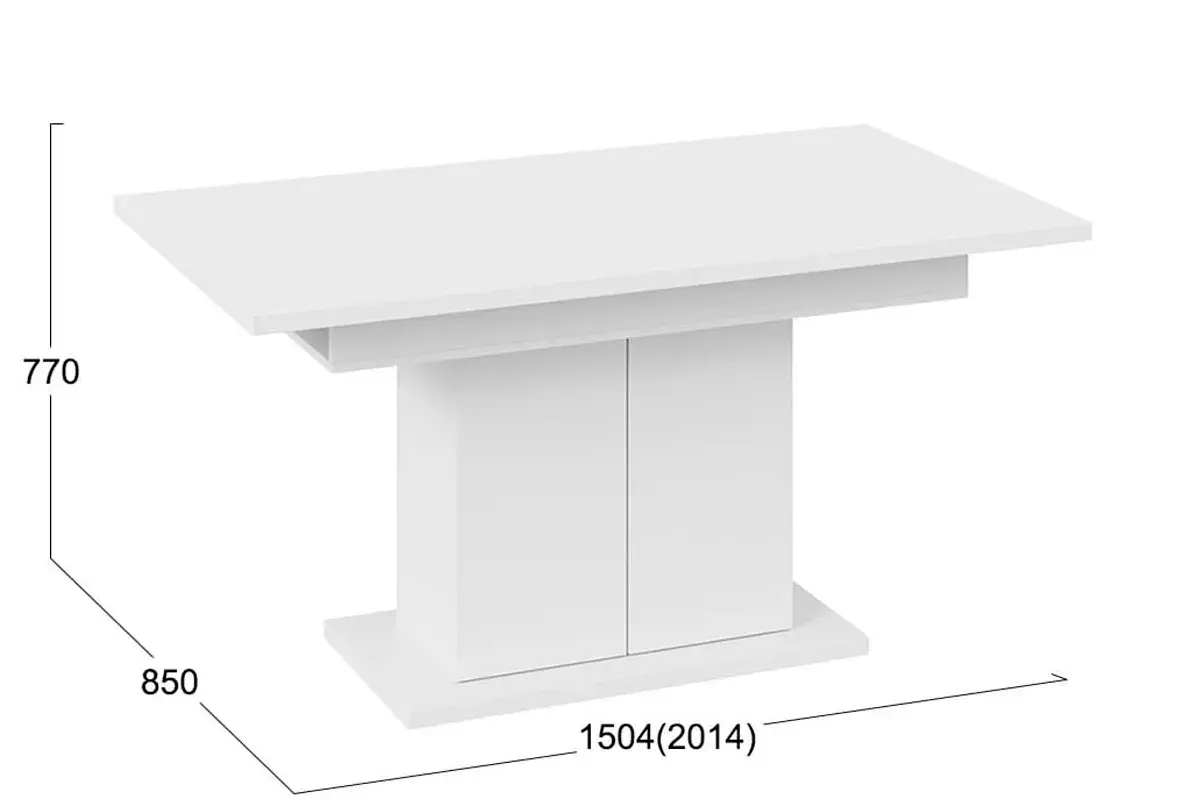 Стол раздвижной Детройт Тип 1 (Белый)