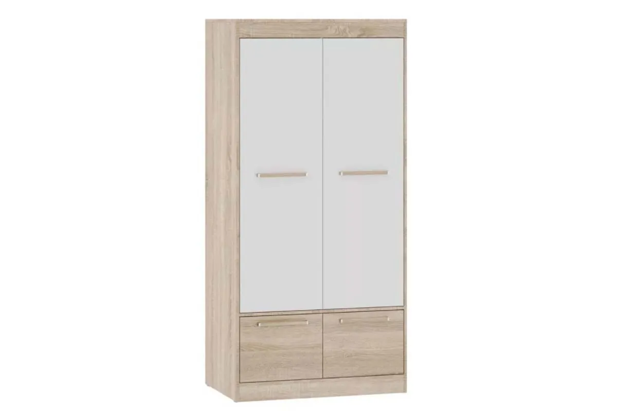 Шкаф для одежды Оксфорд ШК-2 Дуб Сонома/Белый глянец (71050112)