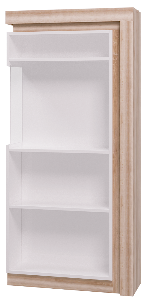 Шкаф-витрина Люмен 1 белый снег глянец