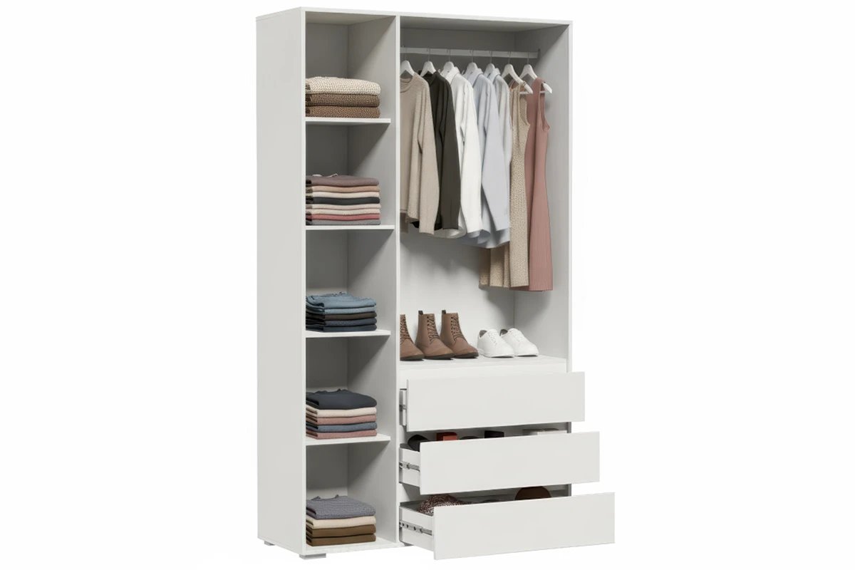 Шкаф 3-створчатый с ящиками Веста (Белый)