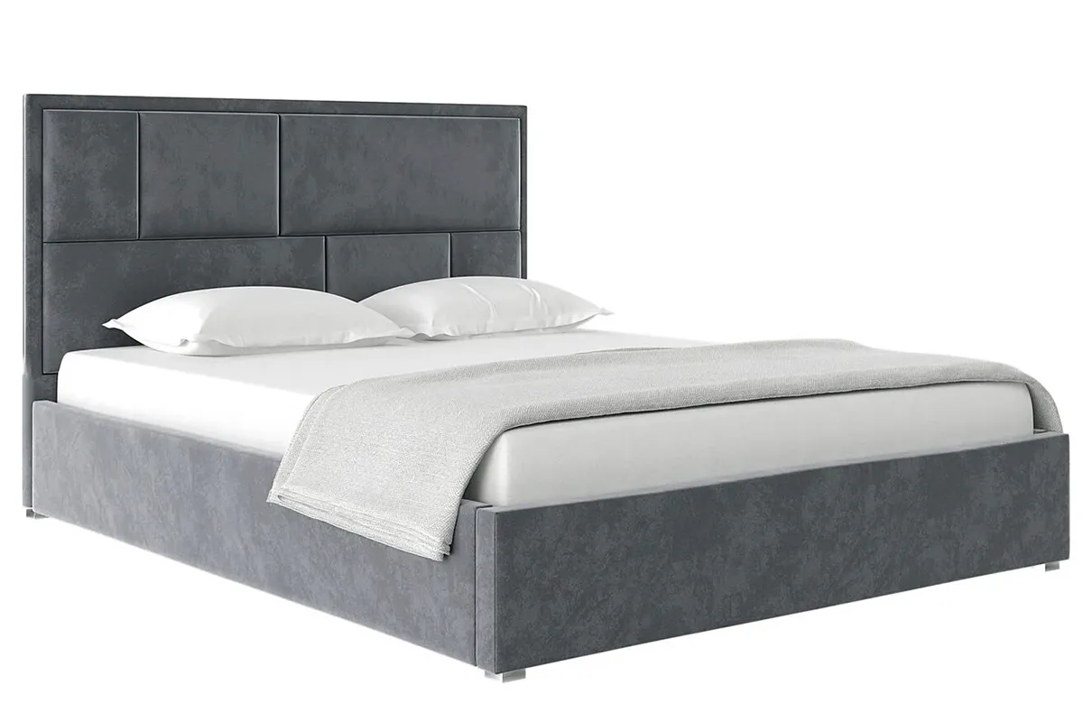 Кровать Madison с ПМ 180х200 (Велюр / Серый) 72306328