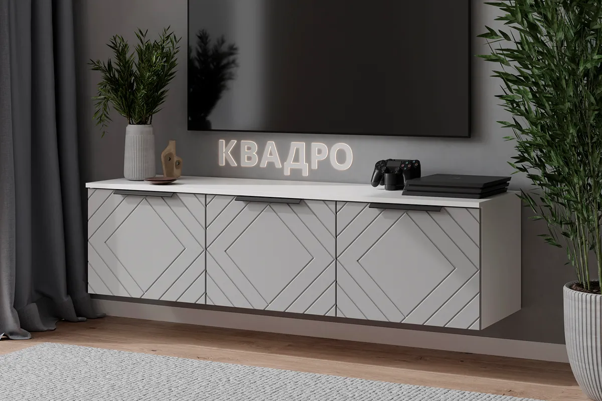 Тумба ТВ Квадро №7 (Белый / Мартини)
