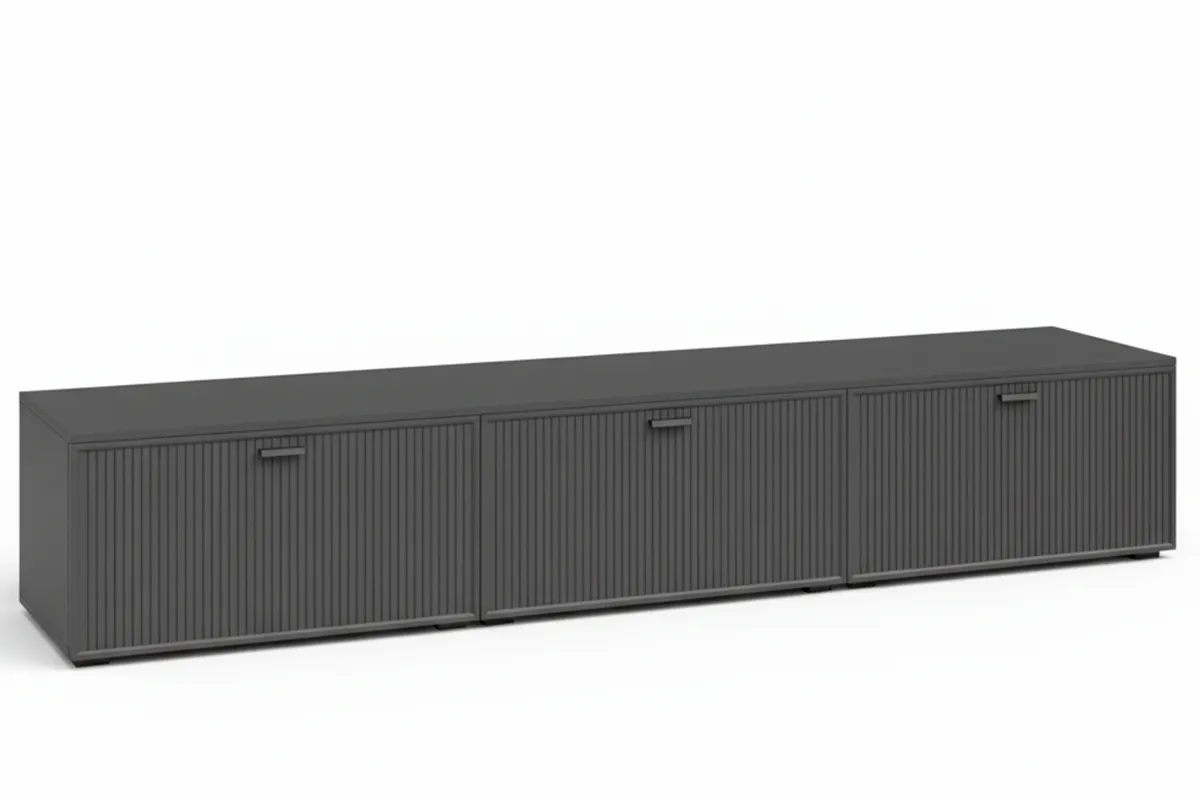 Тумба ТВ ТБ-3037-СО-Р (Серый Оникс / Ребристая вставка)