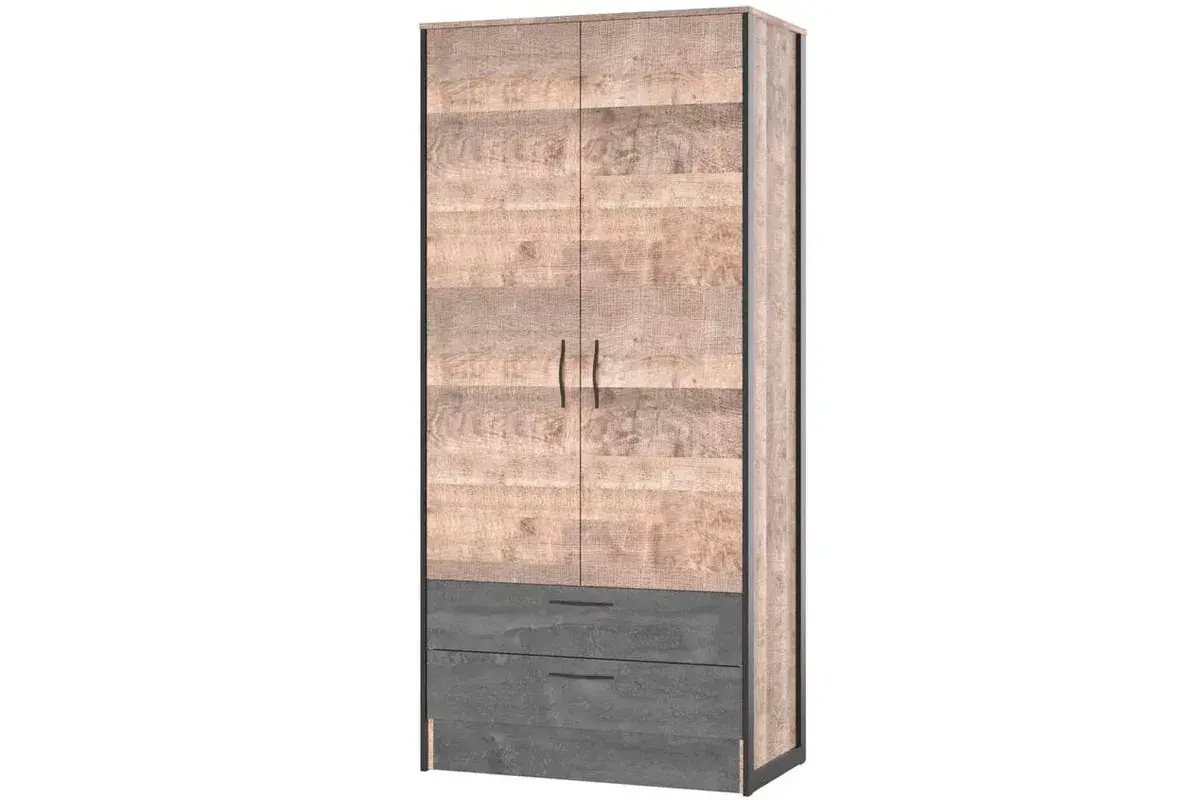 Шкаф 2-х дверный Hugo (Дуб Гранж/Железный камень) 72505192
