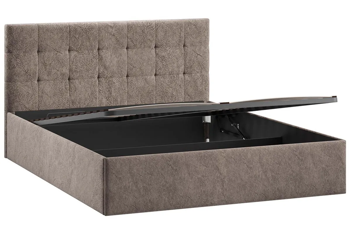 Кровать Джоли Тип 1 с ПМ и заглушиной 160х200 (Микровелюр / Wellmart Latte)