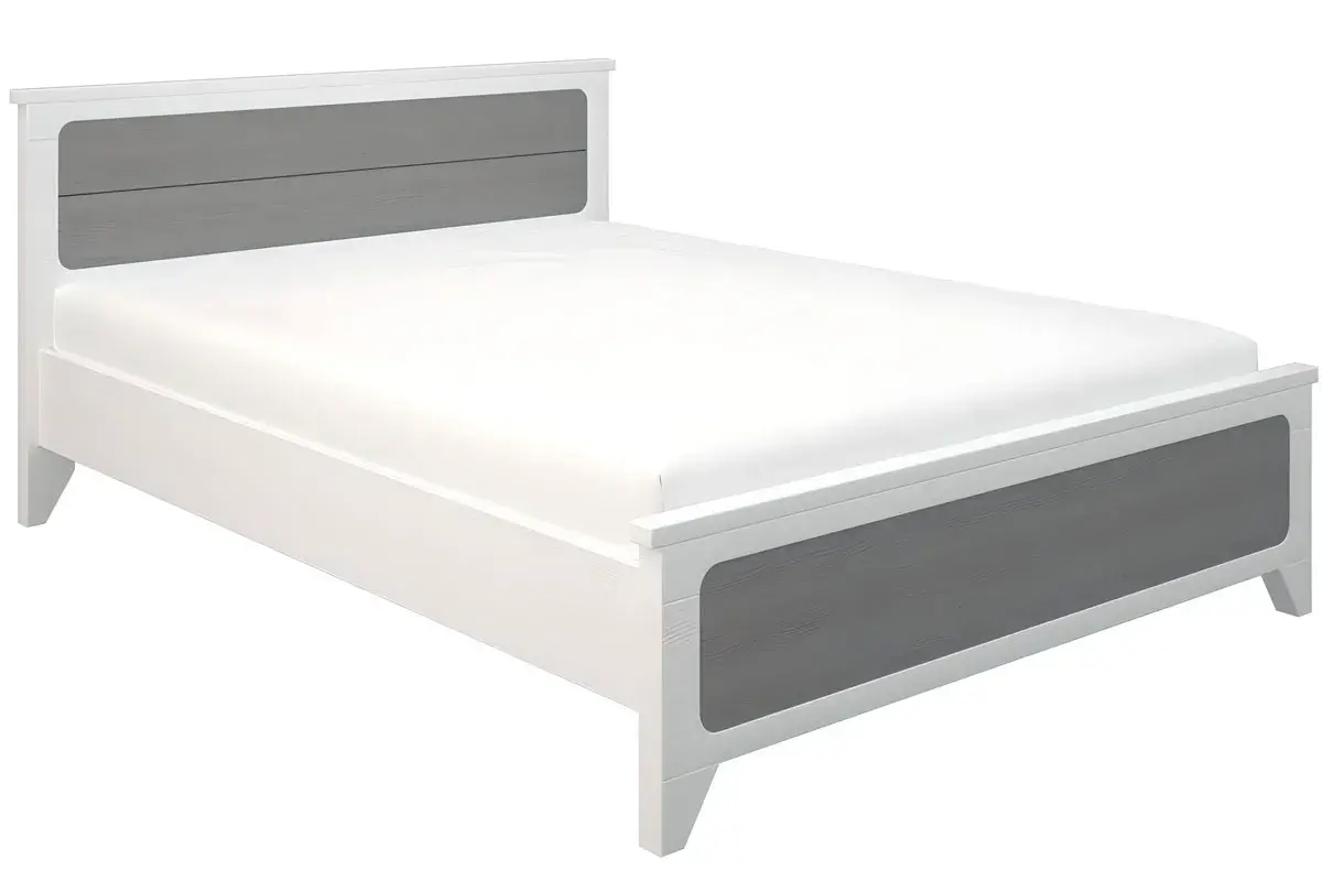 Кровать Соня (массив) 160х200 (Белый/Серый)