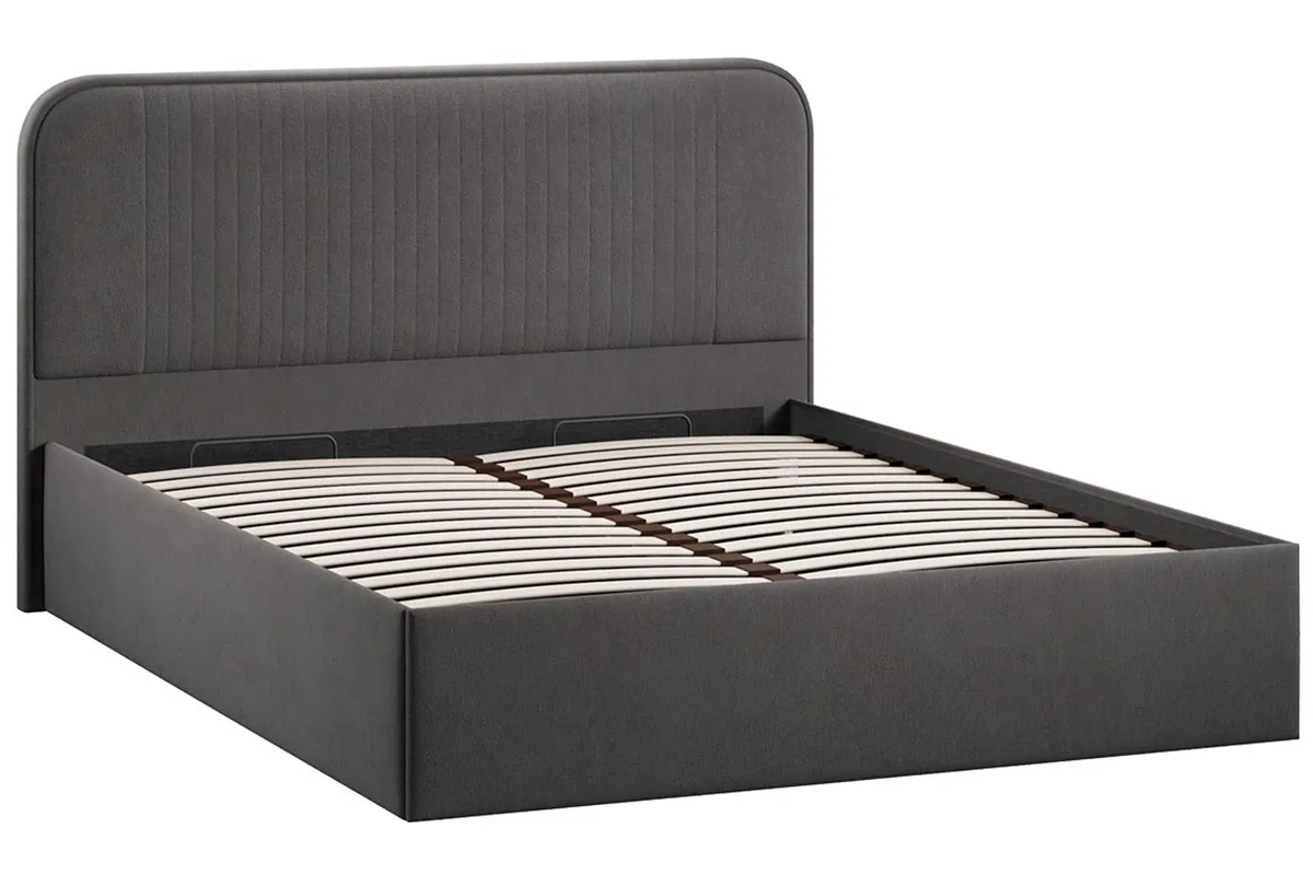 Кровать Тиффани Тип 1 с ПМ 160х200 (Велюр / Графит)