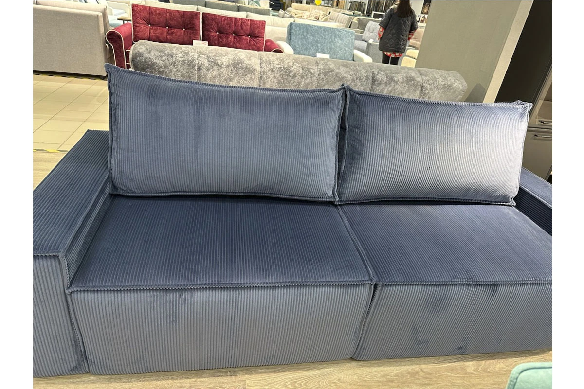 Диван Brick-3 S (Набивные подушки/Вывернутый) Арбен-Цилиум Индиго