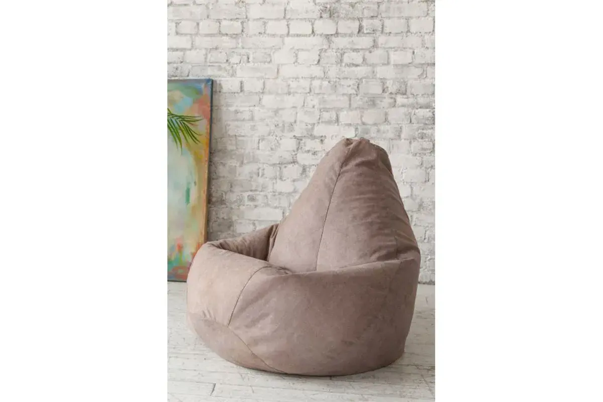 Кресло Мешок (Бежевый / Велюр) XL